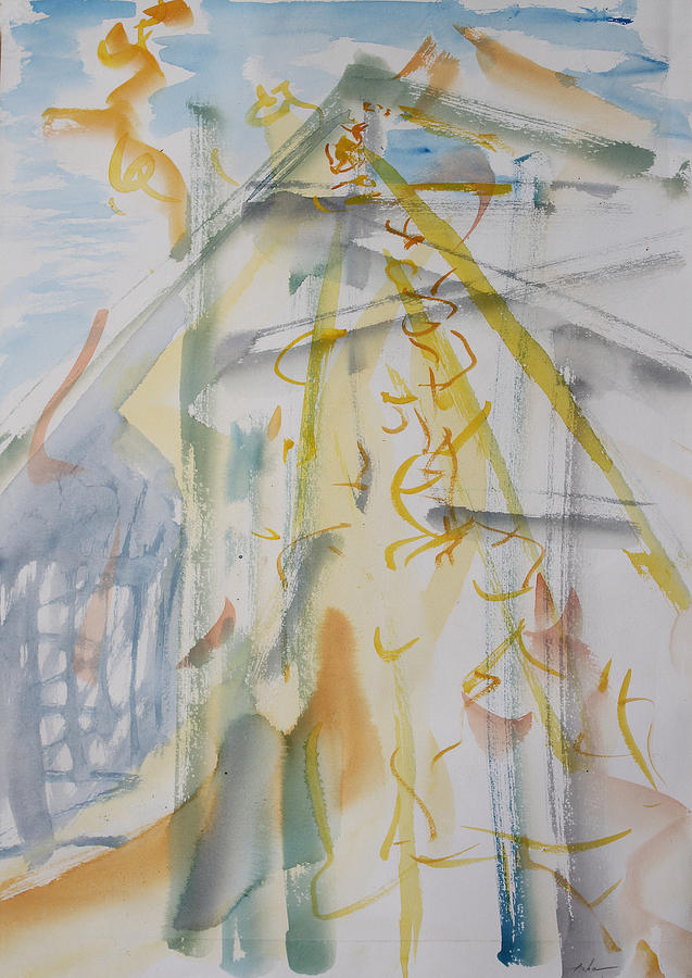 Abstract Painting - Studio With Kayoko Bird by Asha Carolyn Young