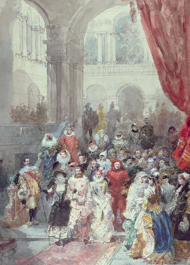 Ball Painting - Study for a costume ball given by the Princess of Sagan by Eugene-Louis Lami