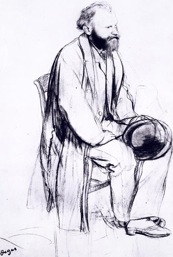 Edgar Degas Drawing - Study for a portrait of Manet by Edgar Degas
