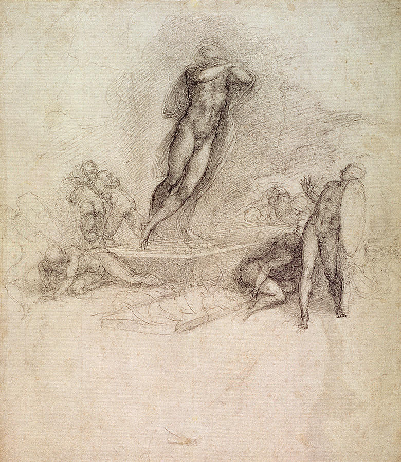 Michelangelo Drawing - Study For An Ascension by Michelangelo Buonarroti