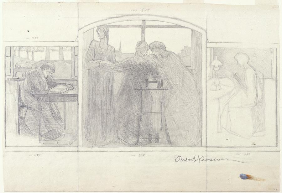 Umberto Boccioni Drawing - Study For Homage To Mother by Umberto Boccioni