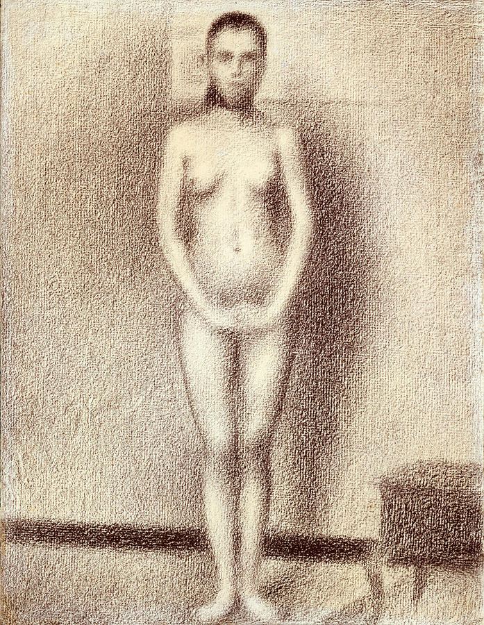 Study for Les Poseuses Drawing by Georges Seurat