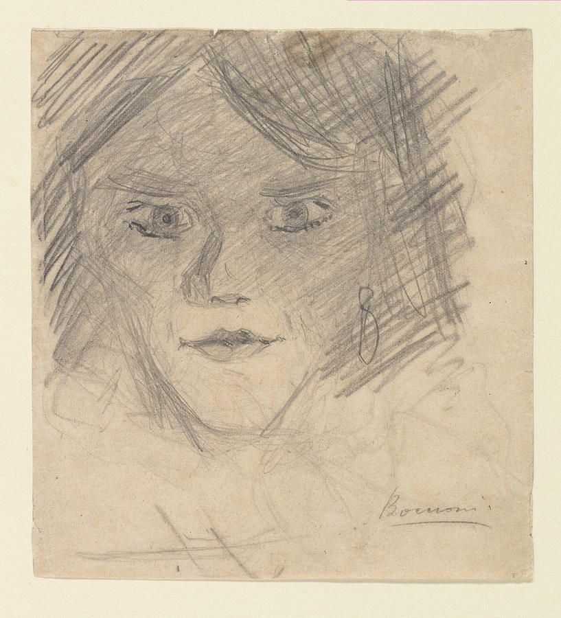 Umberto Boccioni Drawing - Study For Modern Idol by Umberto Boccioni