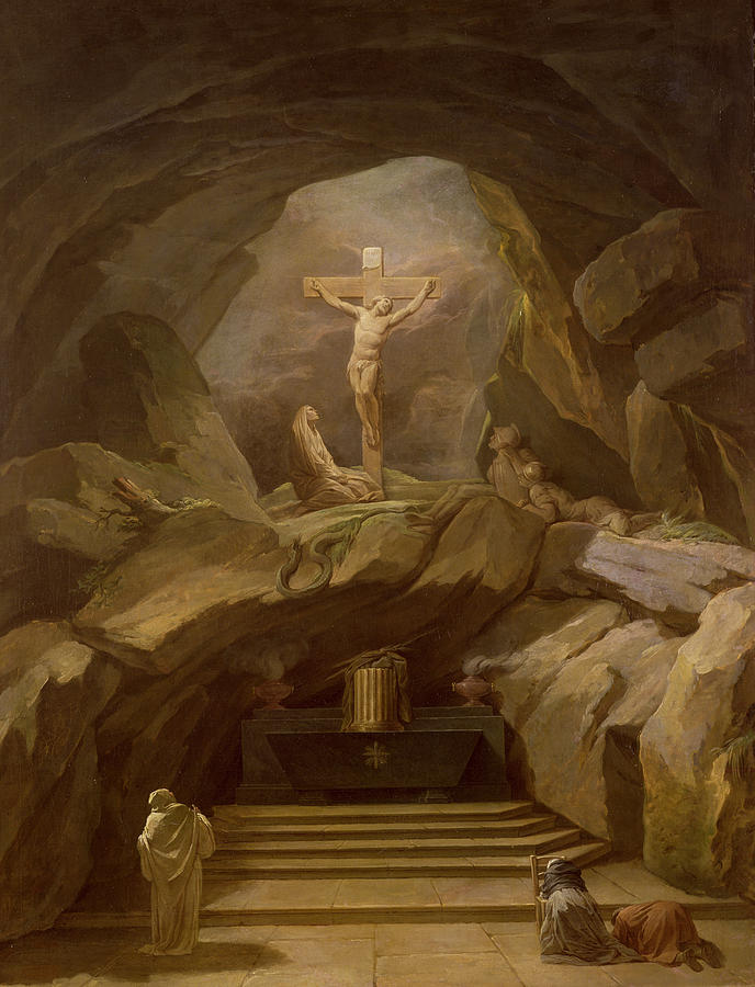 Jesus Christ Painting - Study For The Chapelle Du Calvaire In The Eglise De Saint-roch Oil On Canvas by Nicolas-Bernard Lepicie