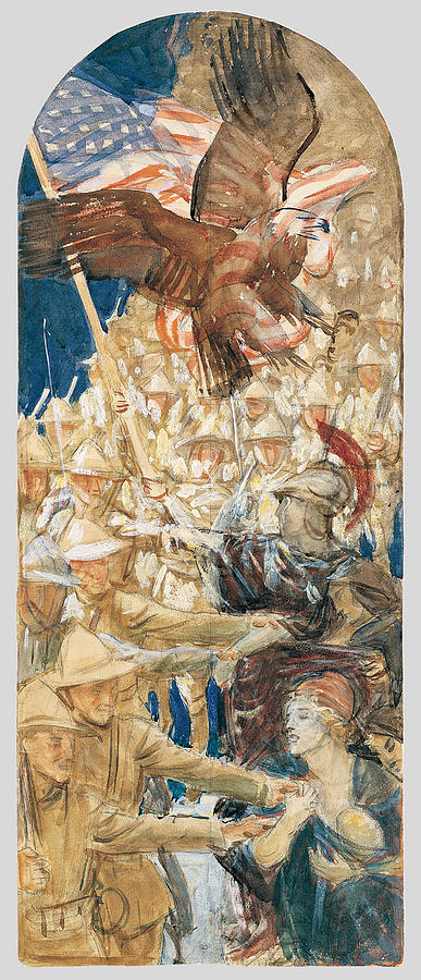 Study for The Coming of the Americans Painting by John Singer Sargent