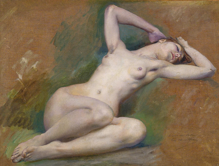 Study for the figure of Spring Painting by Luc-Olivier Merson