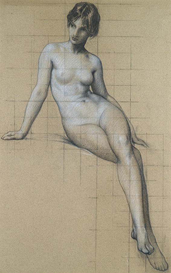 Study for the Kelpie Drawing by Herbert James Draper