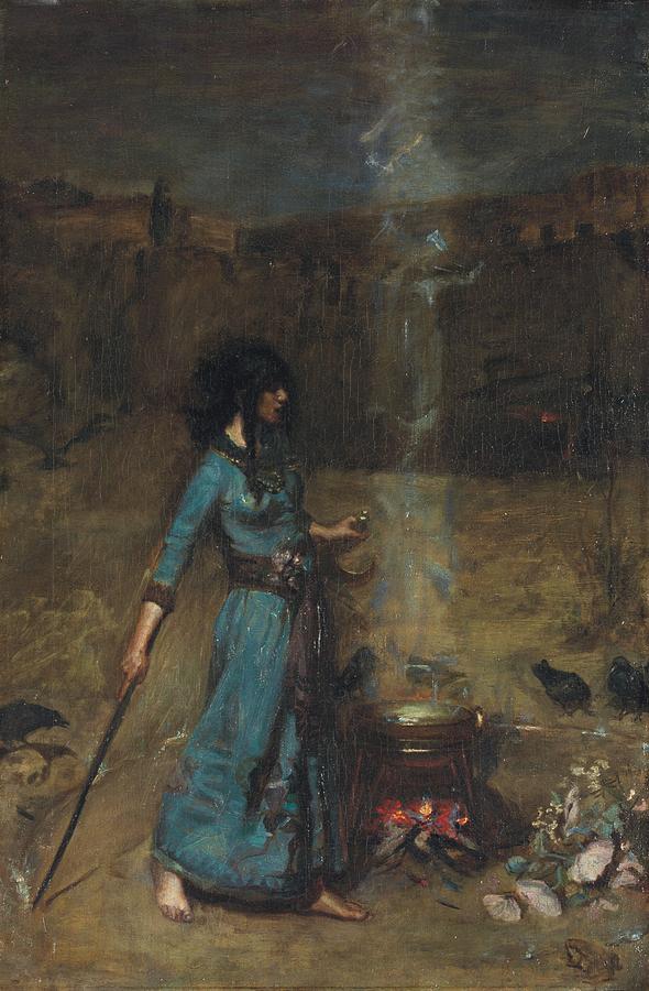 Study For The Magic Circle, 1886  Painting by John William Waterhouse