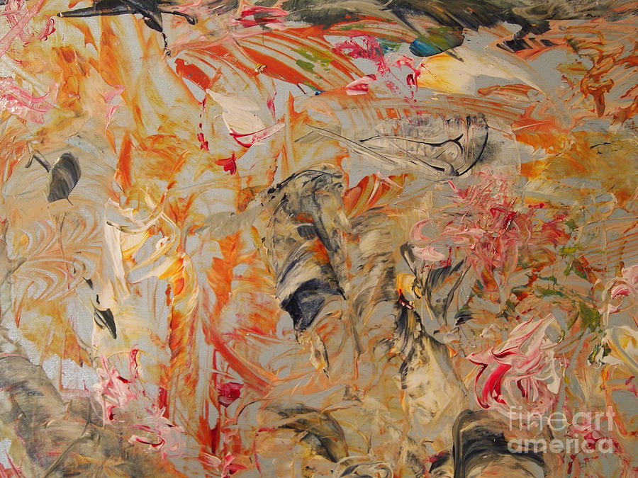 Study in Orange Red and Grey Painting by Nancy Kane Chapman
