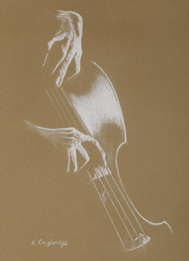 Study in the Bass Clef - Cello Pastel by Karen  Loughridge KLArt