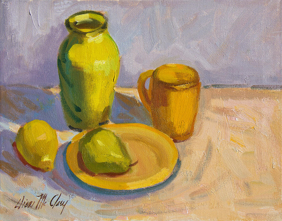 Cup Painting - Study in Yellow by Diane McClary