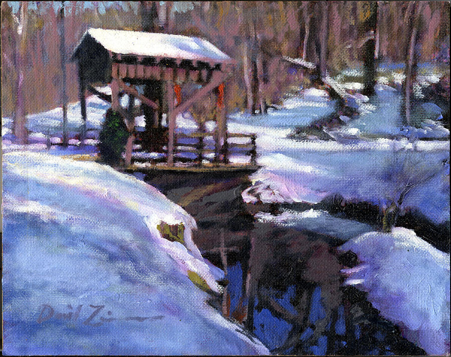 Study of a Covered Bridge Painting by David Zimmerman