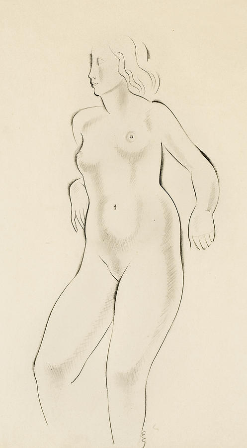 Study of a Female Nude Drawing by Eric Gill