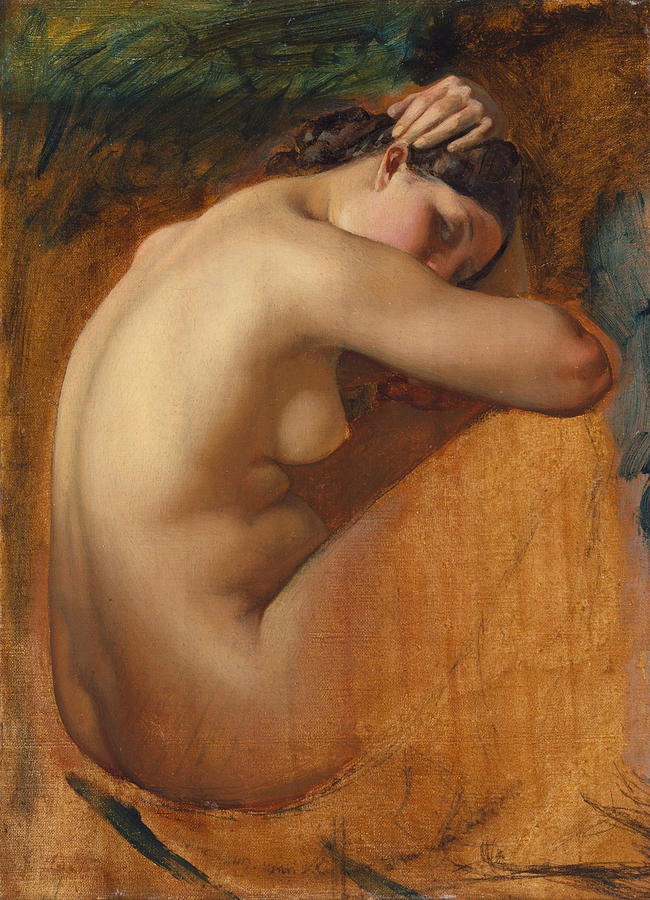 Henri Lehmann Painting - Study of a Female Nude by Henri Lehmann
