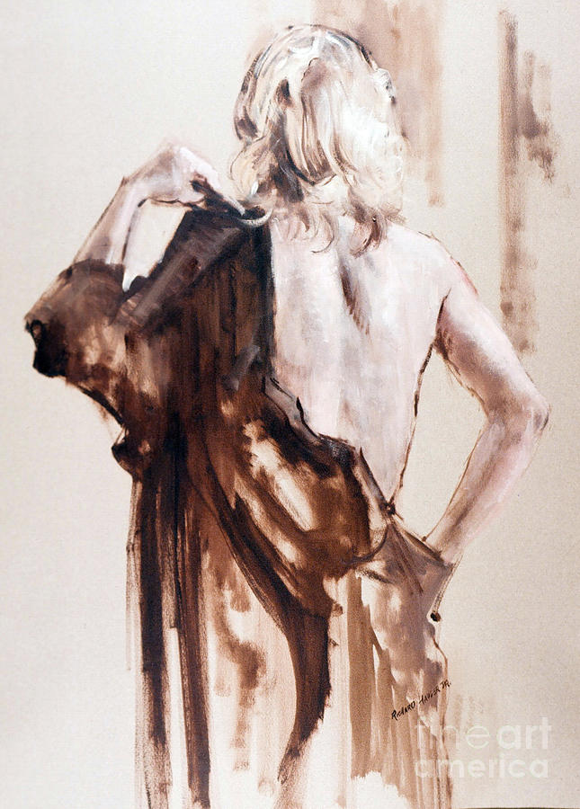 Sketchy Painting - Study of a Woman Dressing by Richard Hauser