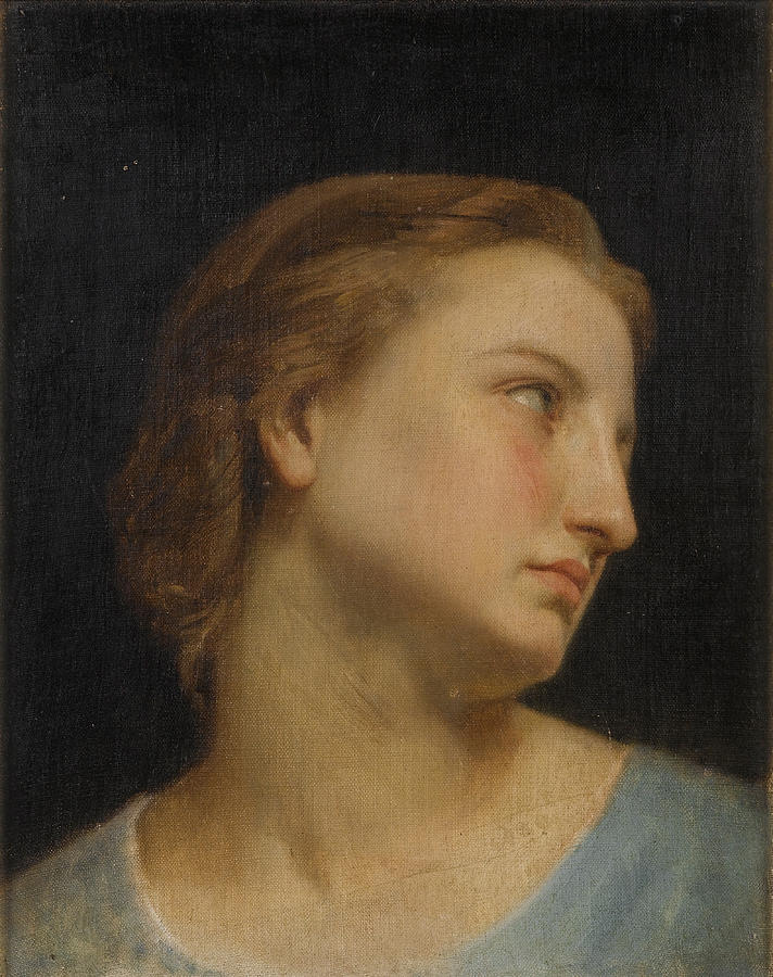 Study of a Womans Head Painting by William-Adolphe Bouguereau
