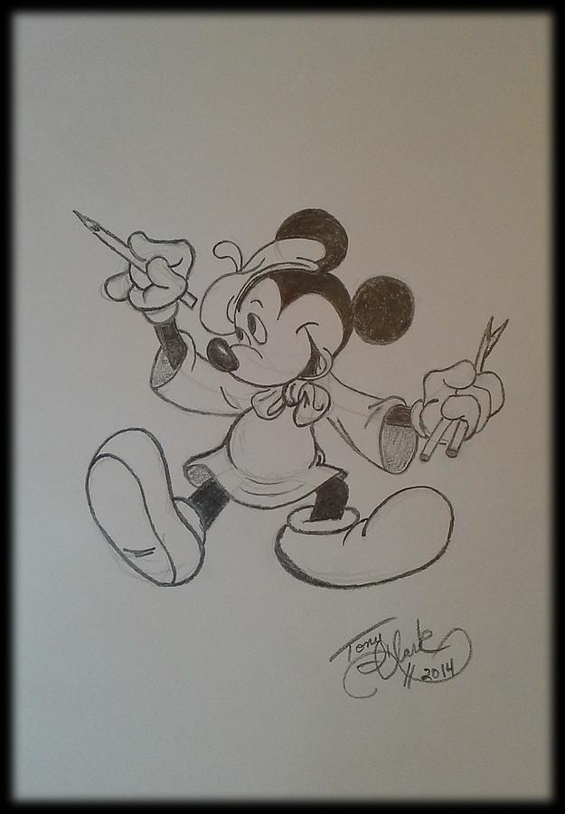 study of Mickey Mouse Drawing by Tony Clark