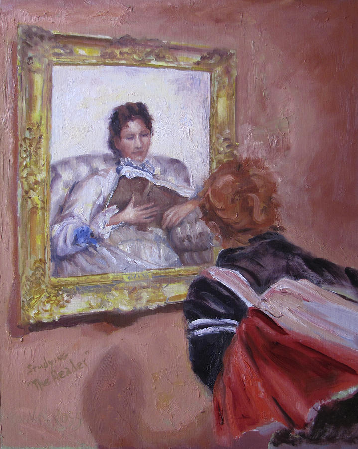 Studying the Reader Painting by Vicki Ross