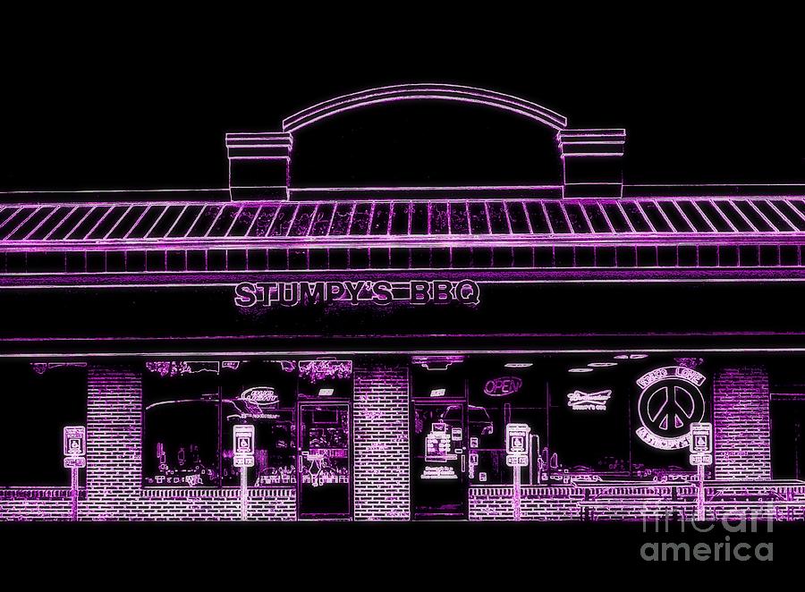Stumpys in Neon Edited Photograph by Kelly Awad