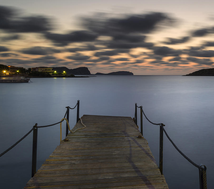 Sunset Photograph - Stunning landscape dawn sunrise over jetty and long exposure Med by Matthew Gibson