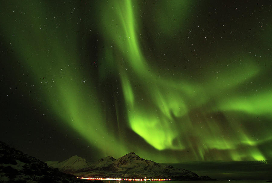 Stunning Northern Lights In Tromso Photograph by L. Toshio Kishiyama