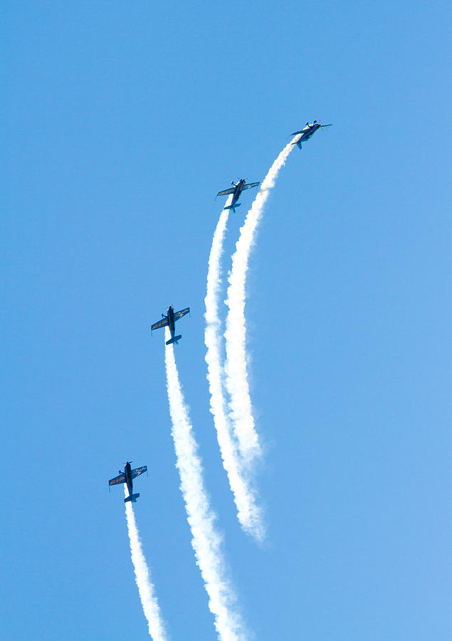 Stunt planes with white smoke Photograph by Charlesy - Pixels