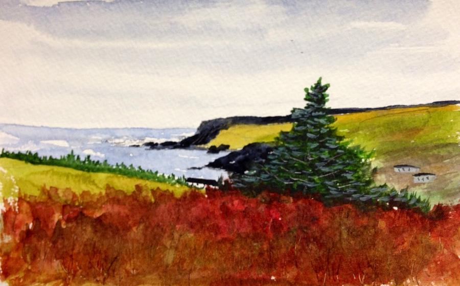 Stunted Tree - Cape Spear Painting by Desmond Raymond