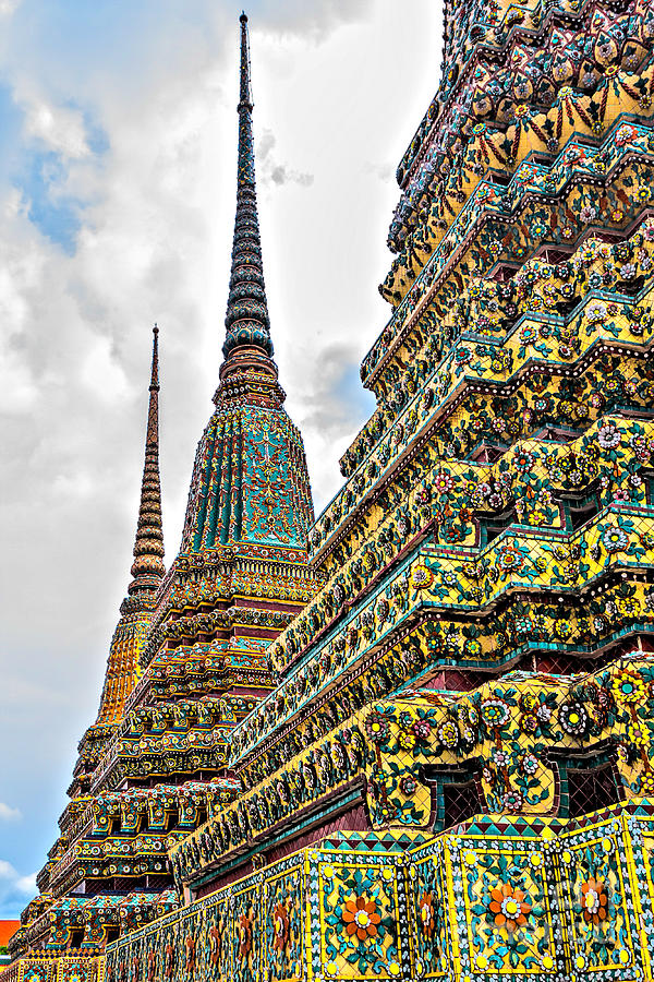Stupas of Wat Po Photograph by Joerg Lingnau