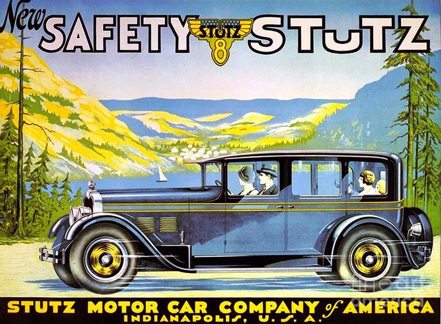 Stutz Motor Car Poster Painting by Thea Recuerdo