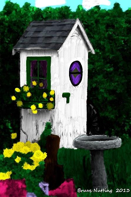 Stylish Outhouse Painting by Bruce Nutting