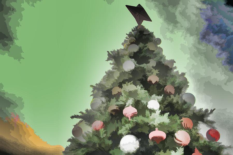 Christmas Digital Art - Stylized Christmas Tree by Audreen Gieger