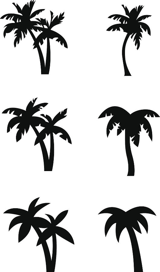 Stylized palm tree silhouettes Drawing by Thoth_Adan