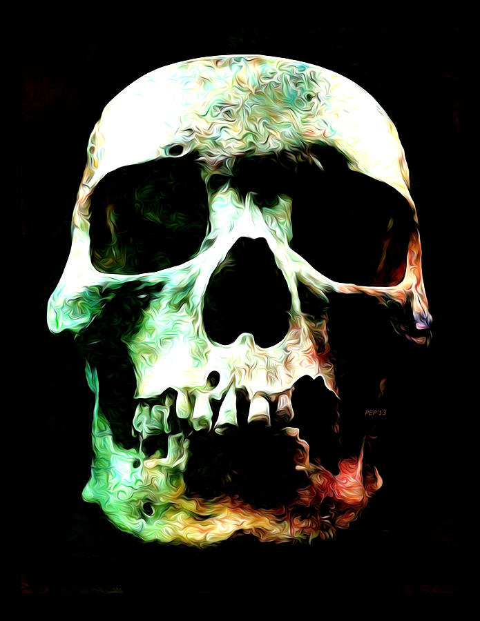 Stylized Skull Digital Art by Phil Perkins