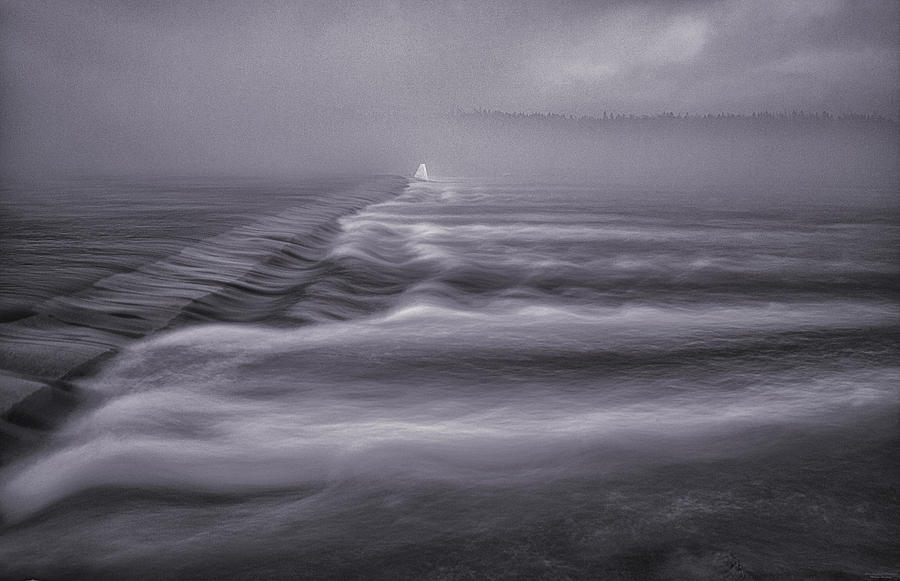 Sea Fog Photograph - Sub Zero Sea Fog and High Tide Overflow by Marty Saccone