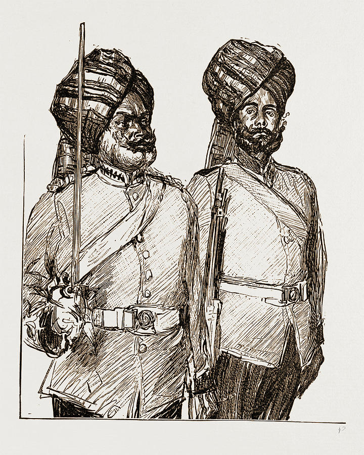 Singh Drawing - Subadah Singh. Sergeant Kala Singh Malay States Guides by Litz Collection