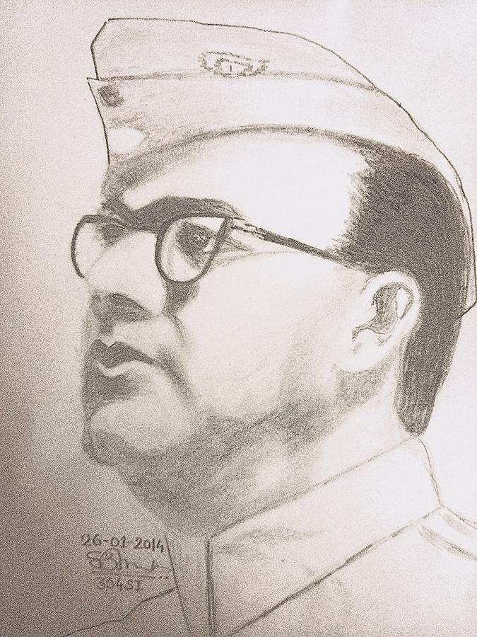 Subhash Chandra Bose Drawing by Vijaykumar Panchal - Pixels-saigonsouth.com.vn