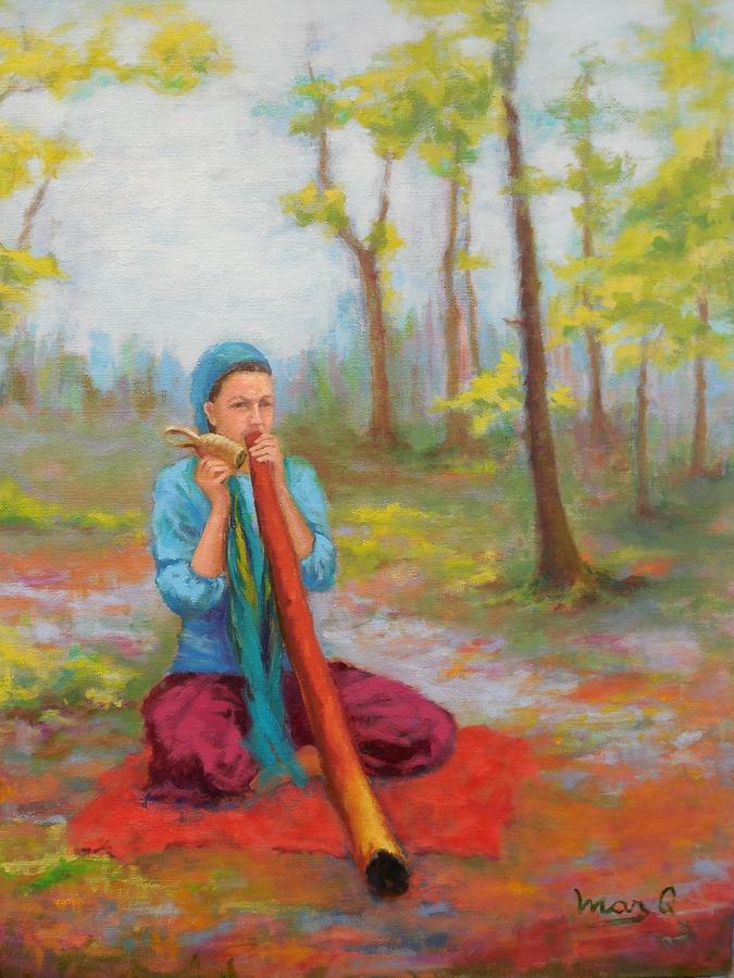 Subliminal Didgeridoo Painting by Maria Quezada | Fine Art America