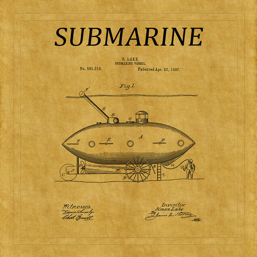Submarine Patent 1 Photograph by Andrew Fare