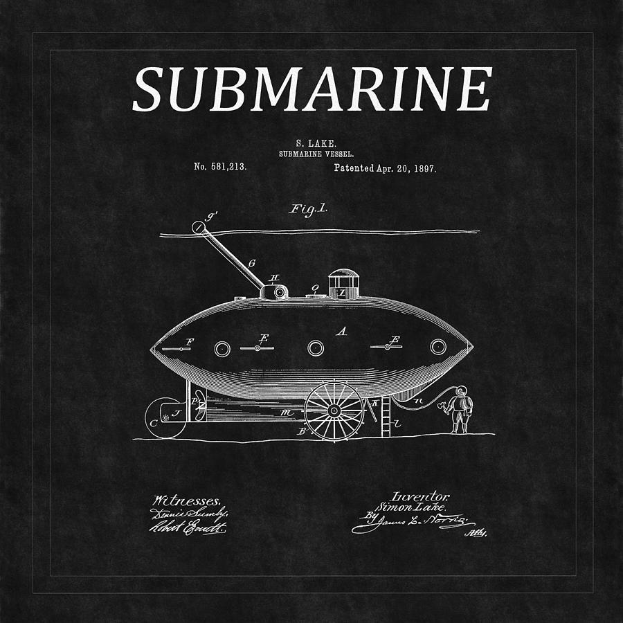 Submarine Patent 2 Photograph by Andrew Fare