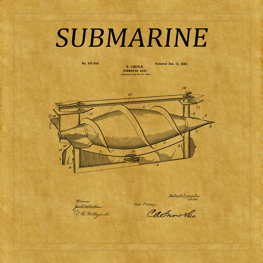 Submarine Patent 3 Photograph by Andrew Fare