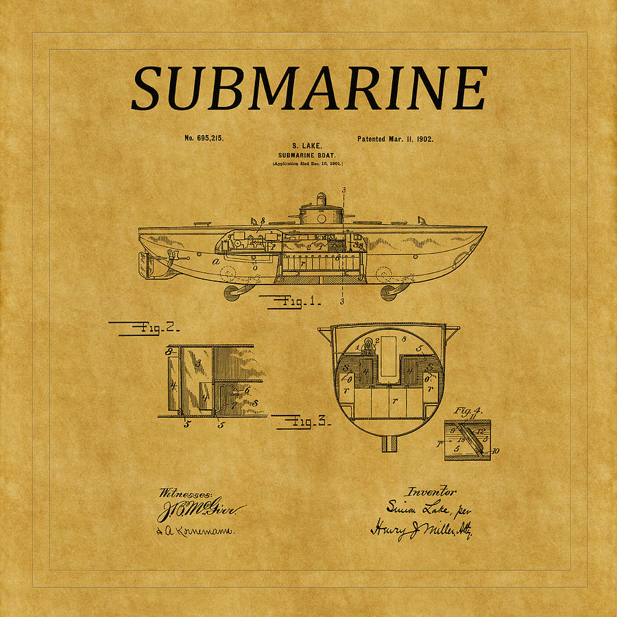 Submarine Patent 5 Photograph by Andrew Fare