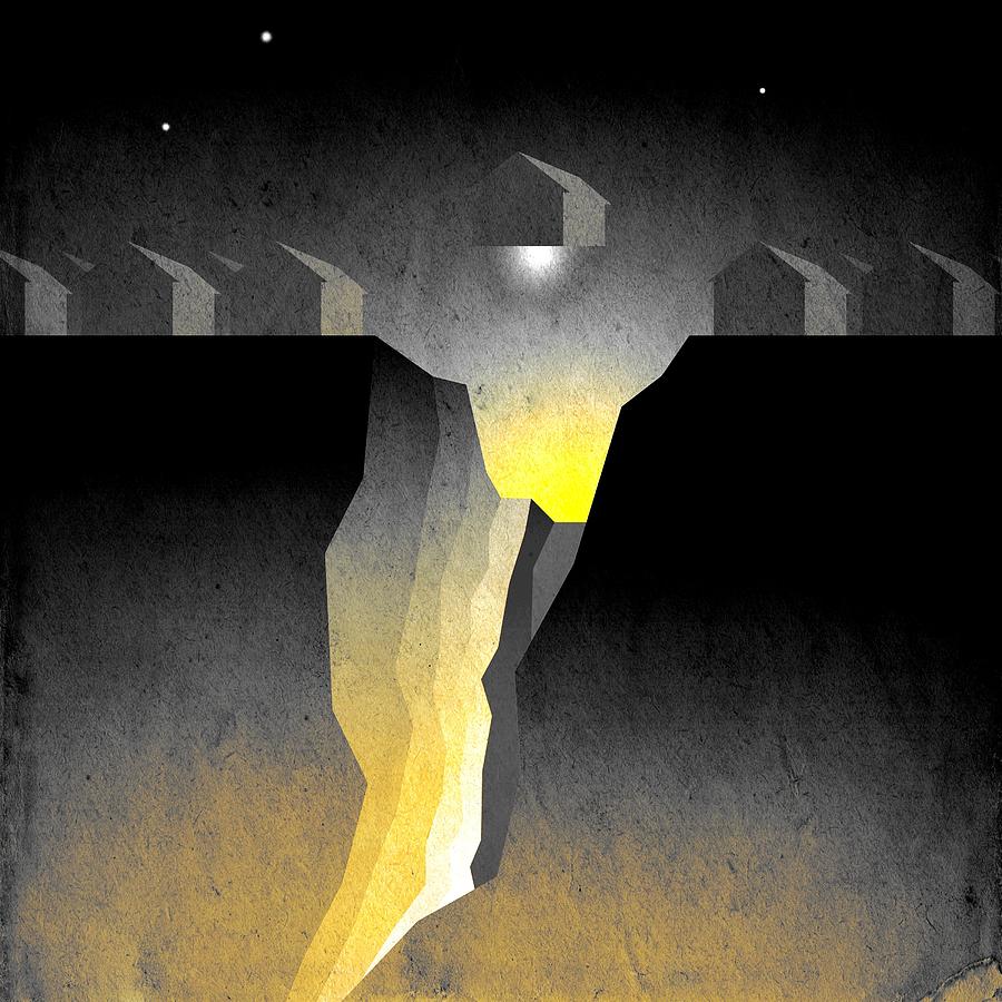 Abstract Expressionism Digital Art - Suburban Fracture by Milton Thompson Abstract Expressionism Digital Art - Suburban Fracture by Milton Thompson