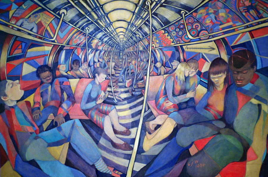 Subway Nyc, 1994 Oil On Canvas Photograph by Charlotte Johnson Wahl