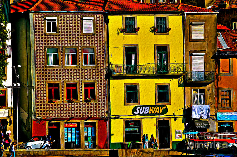 Subway Porto - digital oil Photograph by Mary Machare