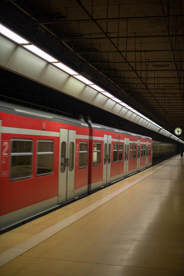 Subway train at platform Photograph by Frank Gaertner - Fine Art America