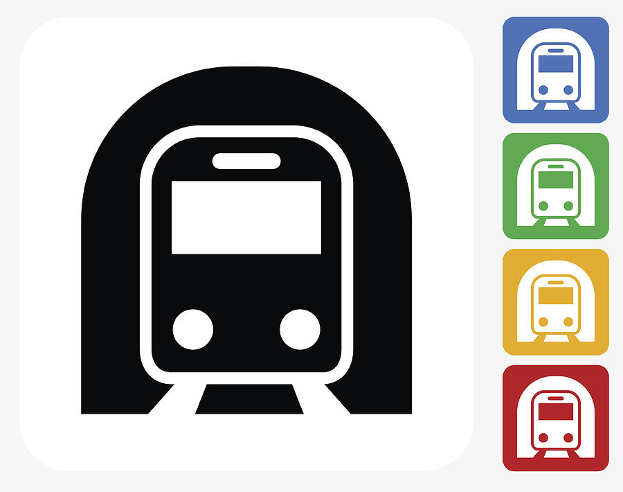 Subway Tunnel Icon Flat Graphic Design Drawing by Bubaone