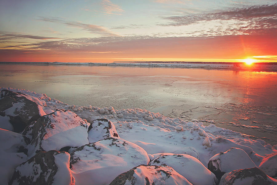 Winter Photograph - Subzero Sunrise by Carrie Ann Grippo-Pike