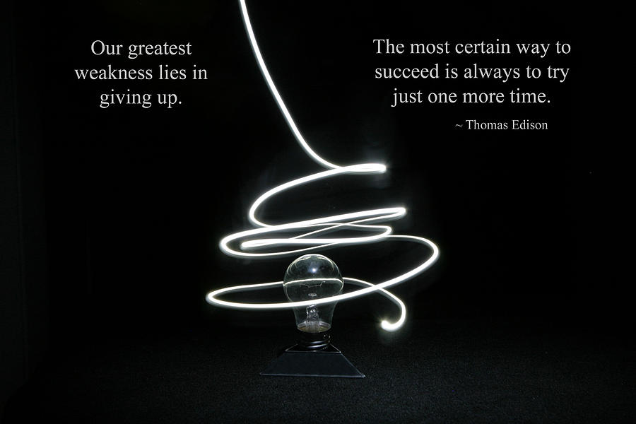 Thomas Edison Photograph - Success Inspired by Thomas Edison by Barbara West