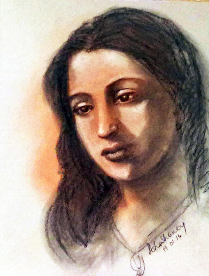 Suchitra Sen Drawing by Asha Sudhaker Shenoy