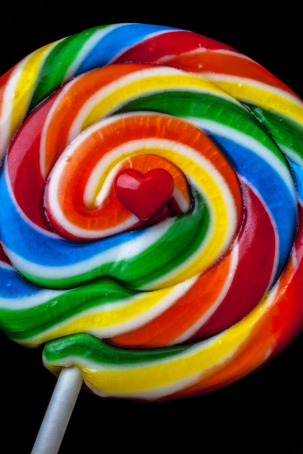 Candy Photograph - Sucker heart by Garry Gay